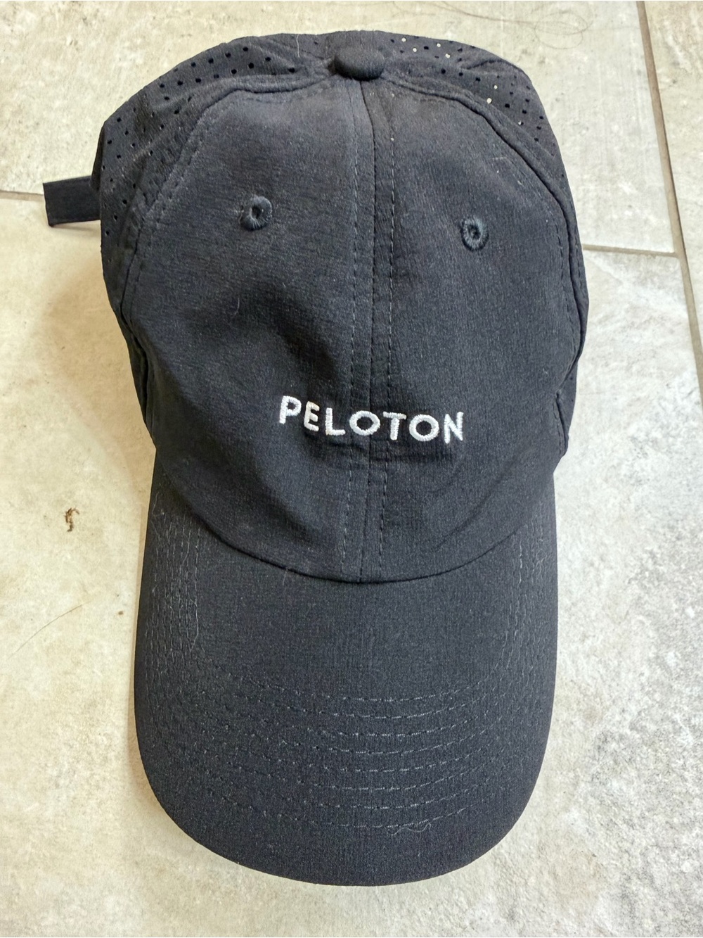 Peloton Black Cap with White Embroidered Logo - Picture 3 of 5